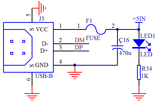 ͼ 2-3  USB �ӿڵ�·