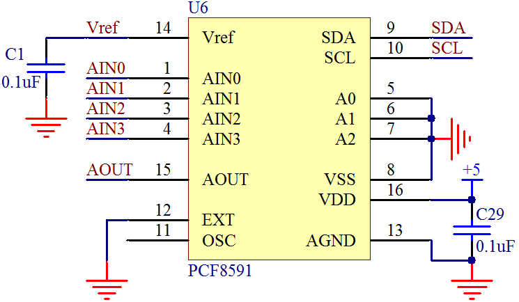 ͼ 17-3  PCF8591 ԭ��ͼ